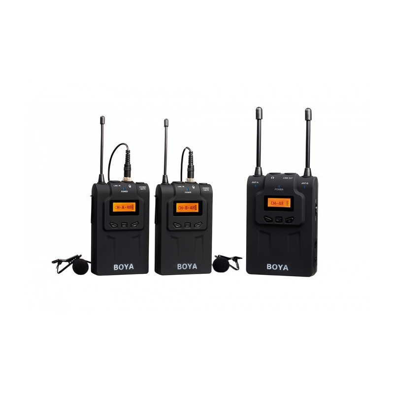 Kit Micrófono lavalier inalámbrico UHF Dual Boya BY-WM8