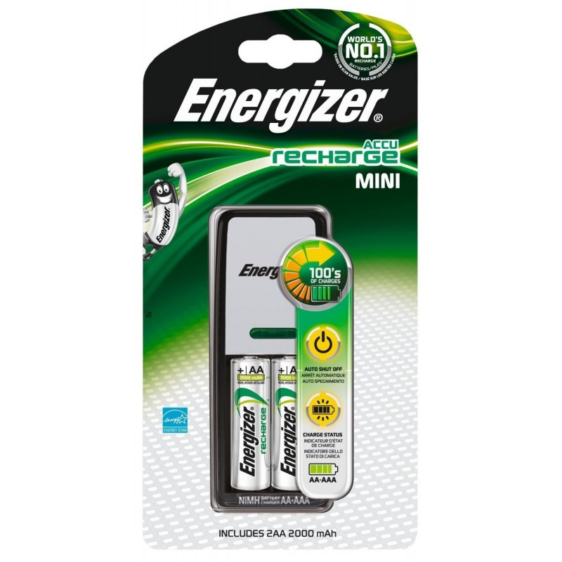 ENERGIZER CARGADOR + 2 PILAS AA 2000 MAH
