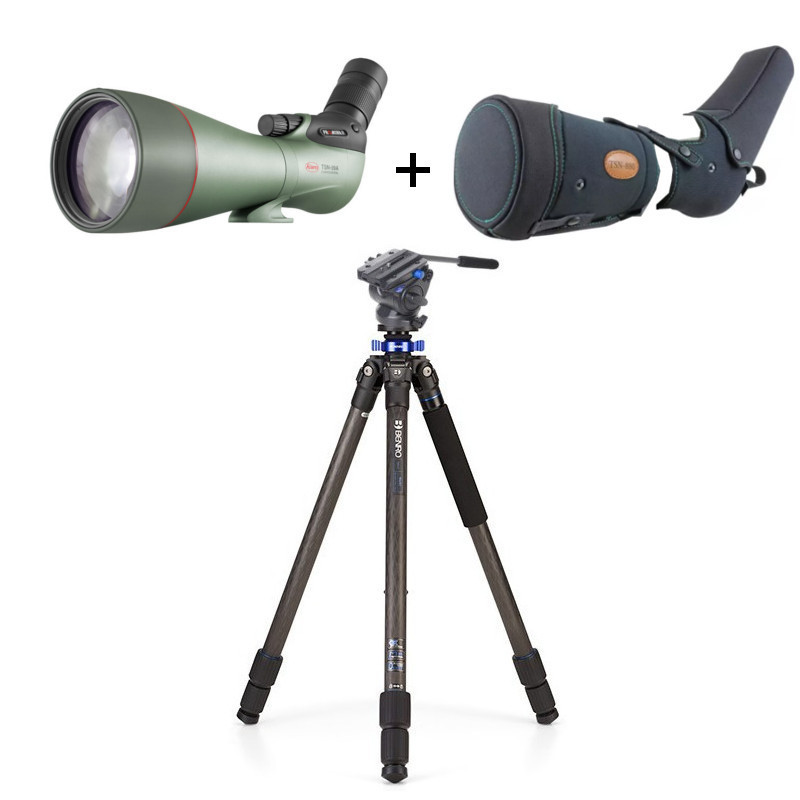 KOWA TSN 88A + 25-60X CON TRIPODE BENRO TMA 27C+S4 Y FUNDA