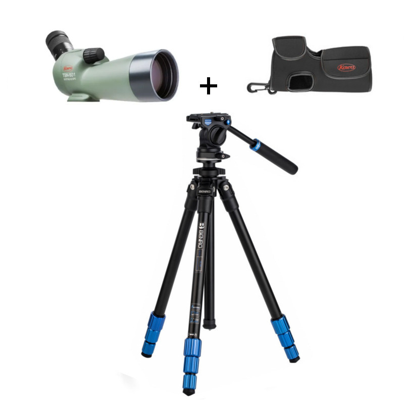 KOWA TSN-501 + 20-40X ,FUNDA Y TRIPODE BENRO SLIM VIDEO